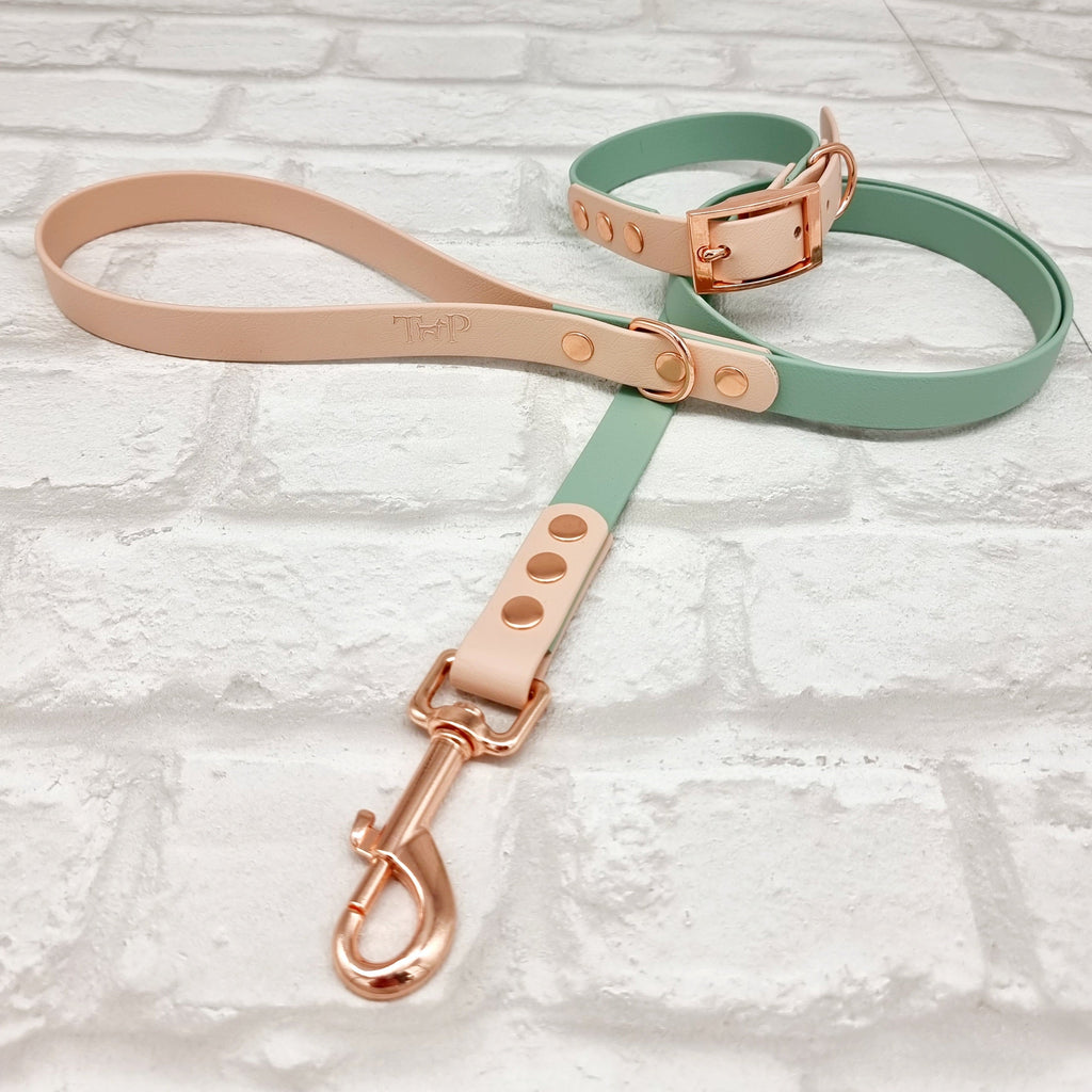 Sage & Powder Pearl - Waterproof BioThane© two-coloured Dog Collar