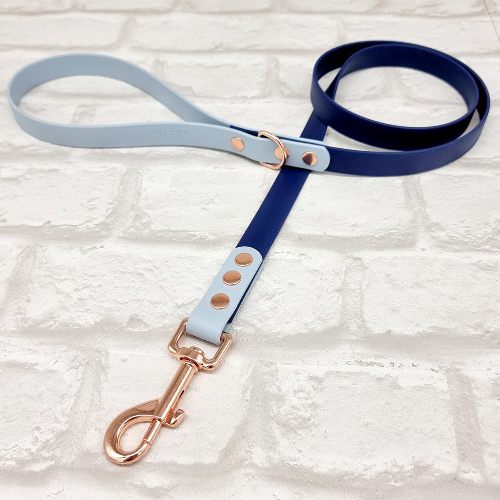 Navy & Pastel Blue - Waterproof BioThane© Dog Lead