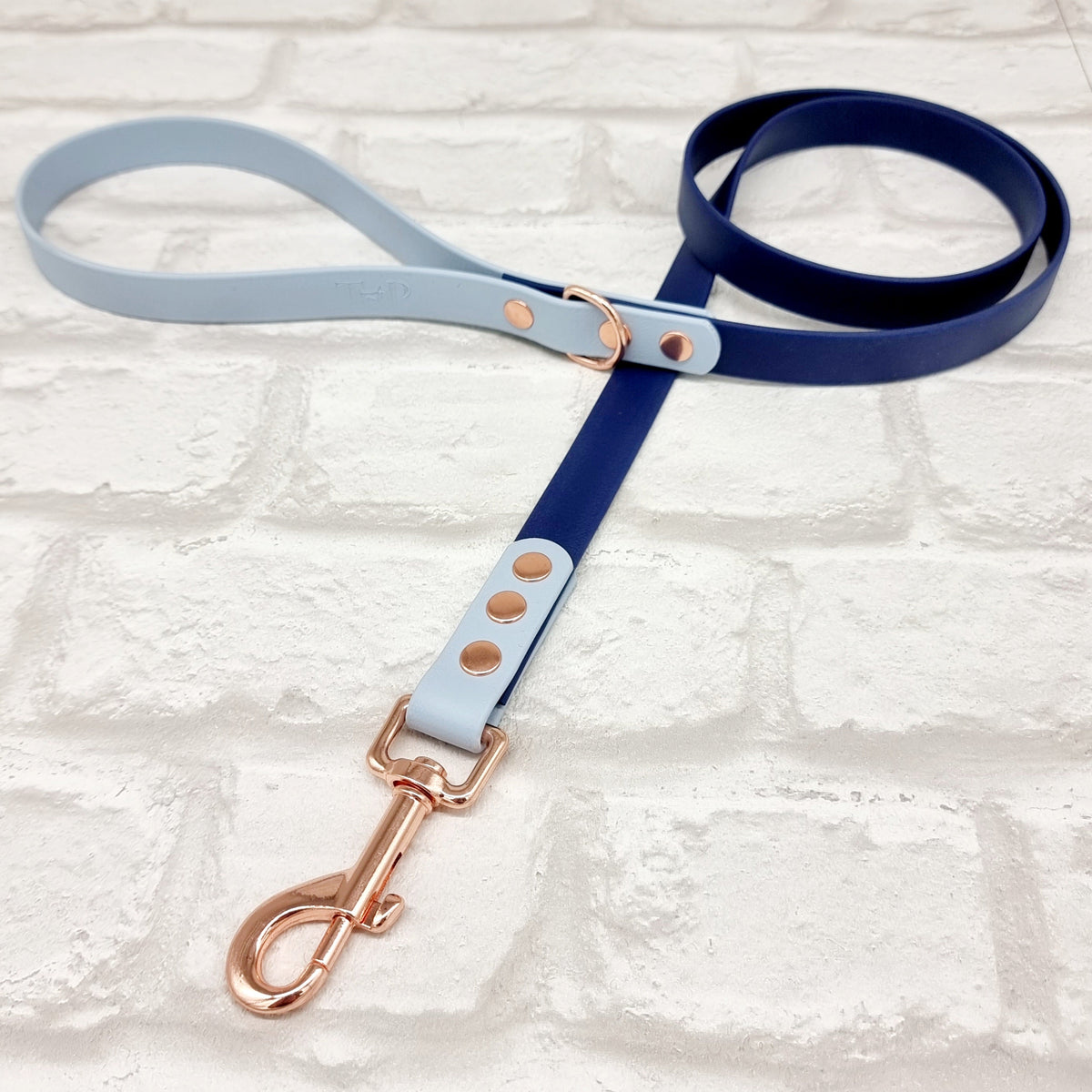 Navy & Pastel Blue - Waterproof BioThane© Dog Lead