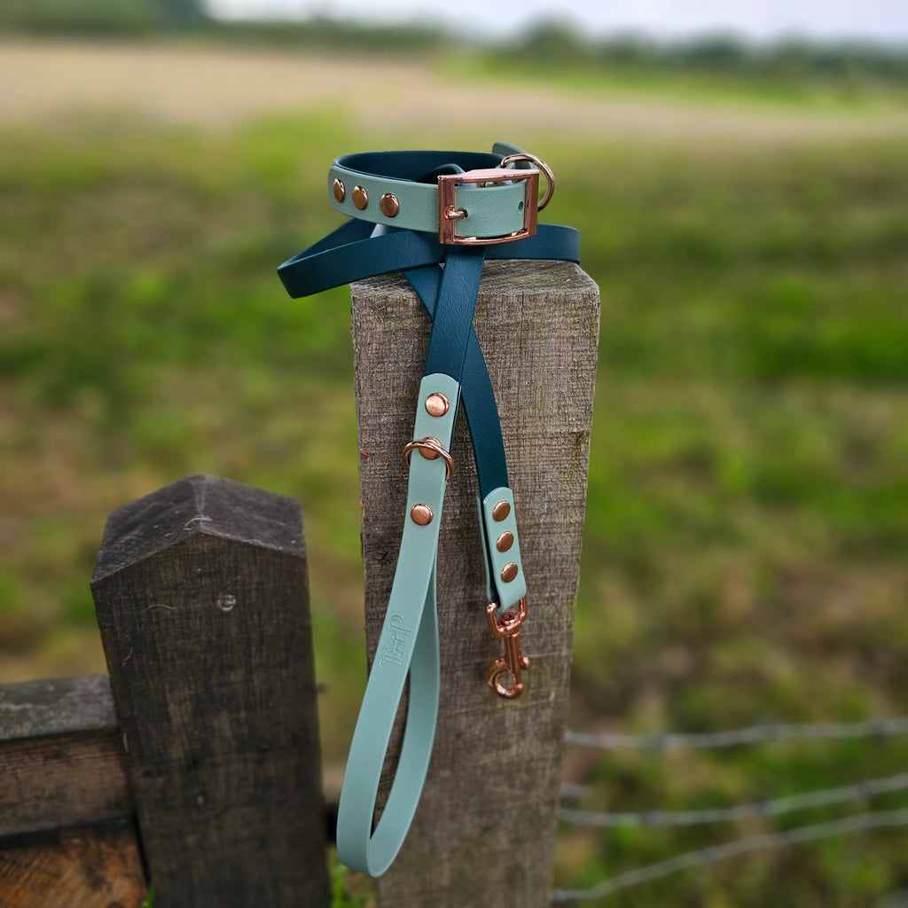 Dark Green & Sage - Waterproof BioThane© Dog Lead