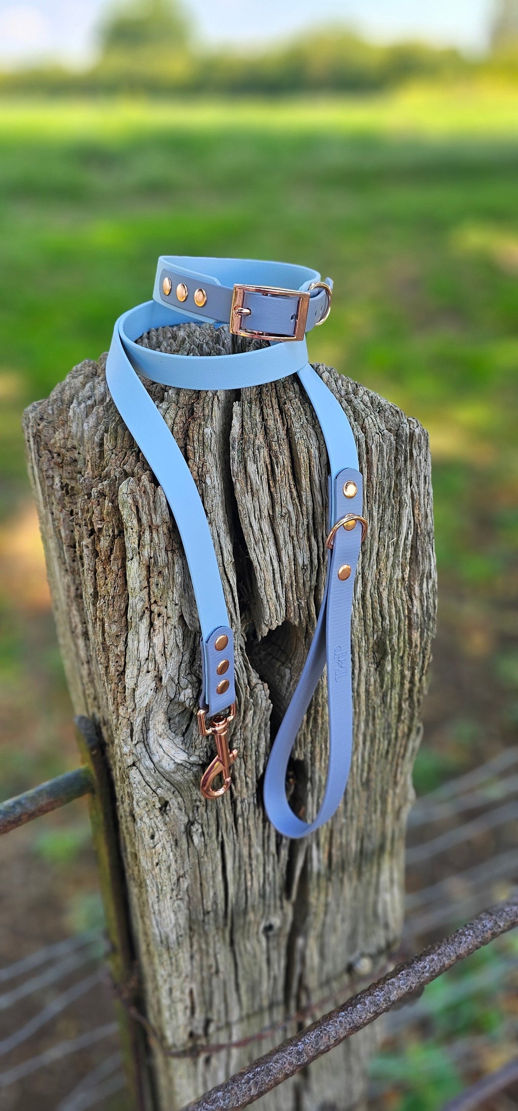 Pastel Blue & Grey - Waterproof BioThane© Dog Lead