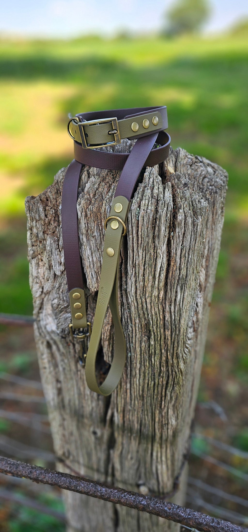Dark Brown & Olive - Waterproof BioThane© Dog Lead