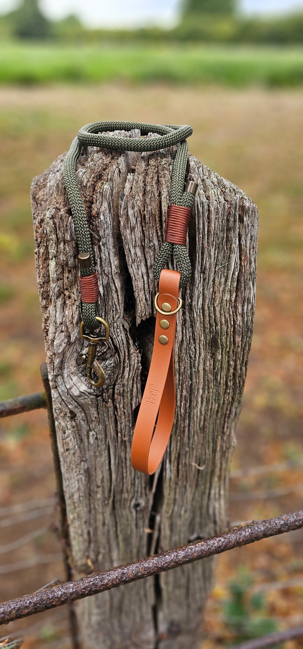 Army Green & Tan - Classic Rope Dog Lead