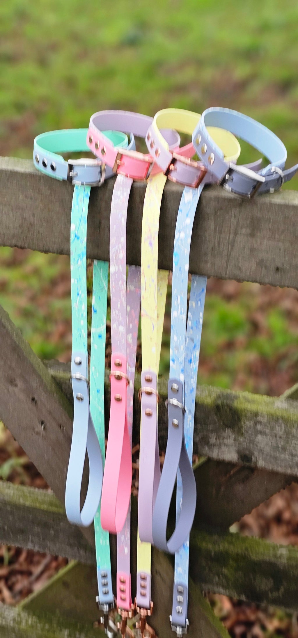 Petal Blossom - Waterproof BioThane© Splatter Dog Collar - Pastel Collection