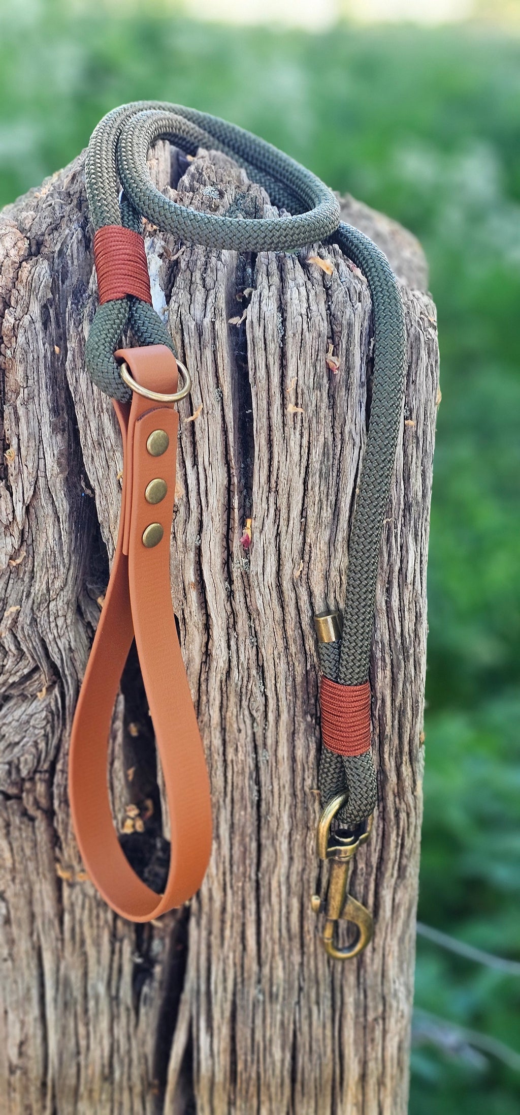 Army Green & Tan - Classic Rope Dog Lead
