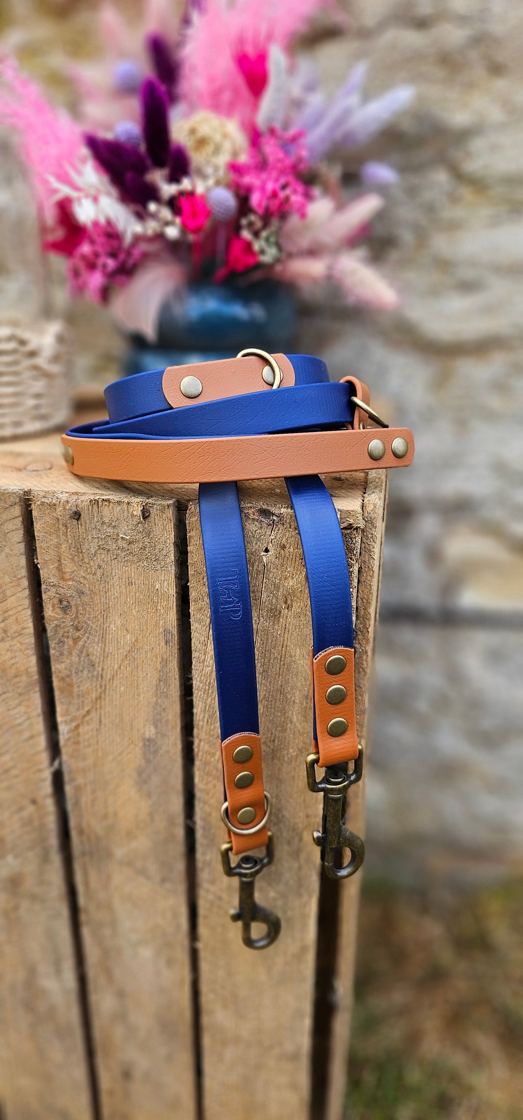 Navy & Tan - Waterproof BioThane© handsfree Dog Training Lead