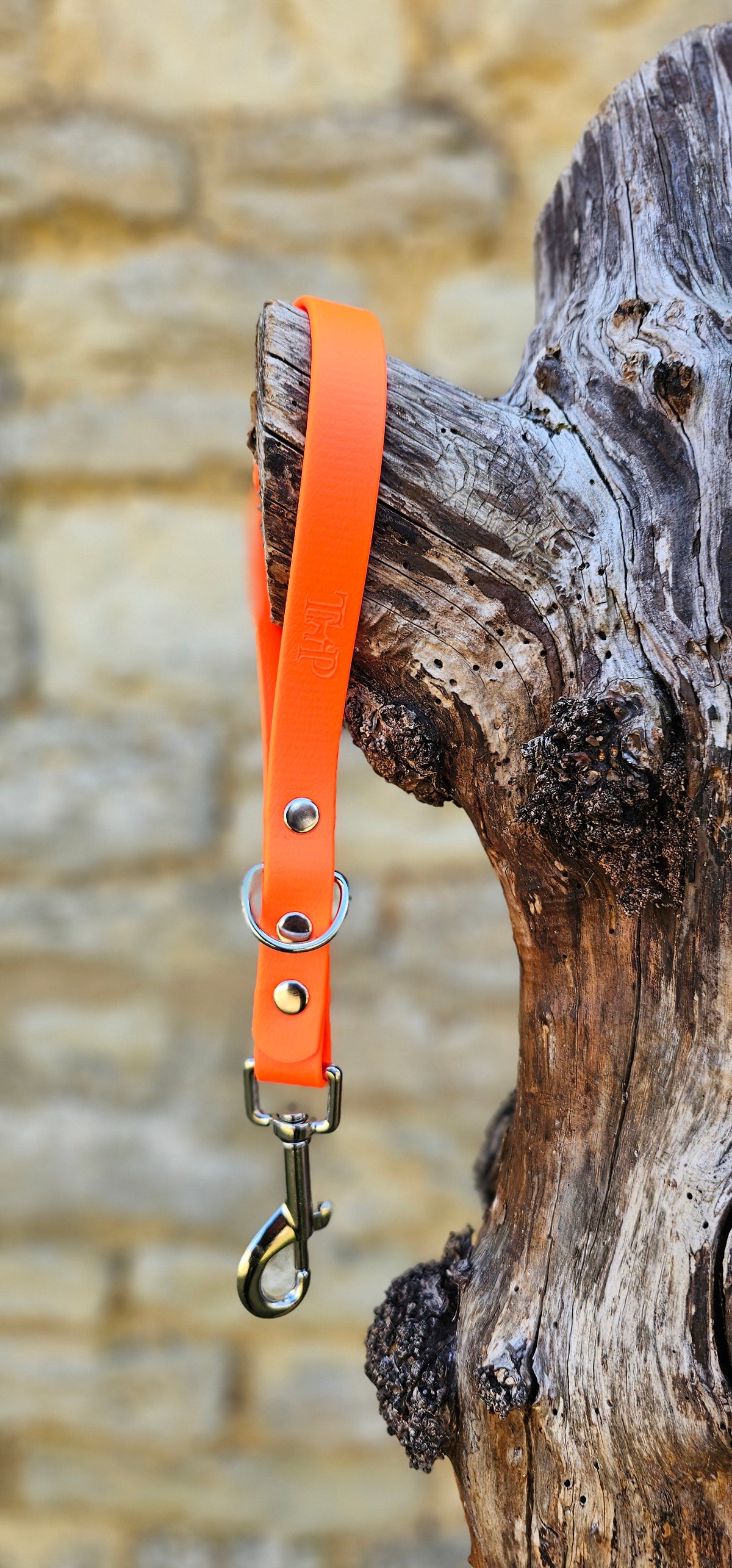 Neon Orange - Waterproof BioThane® Short Dog Control Lead / Dog Traffic Handle