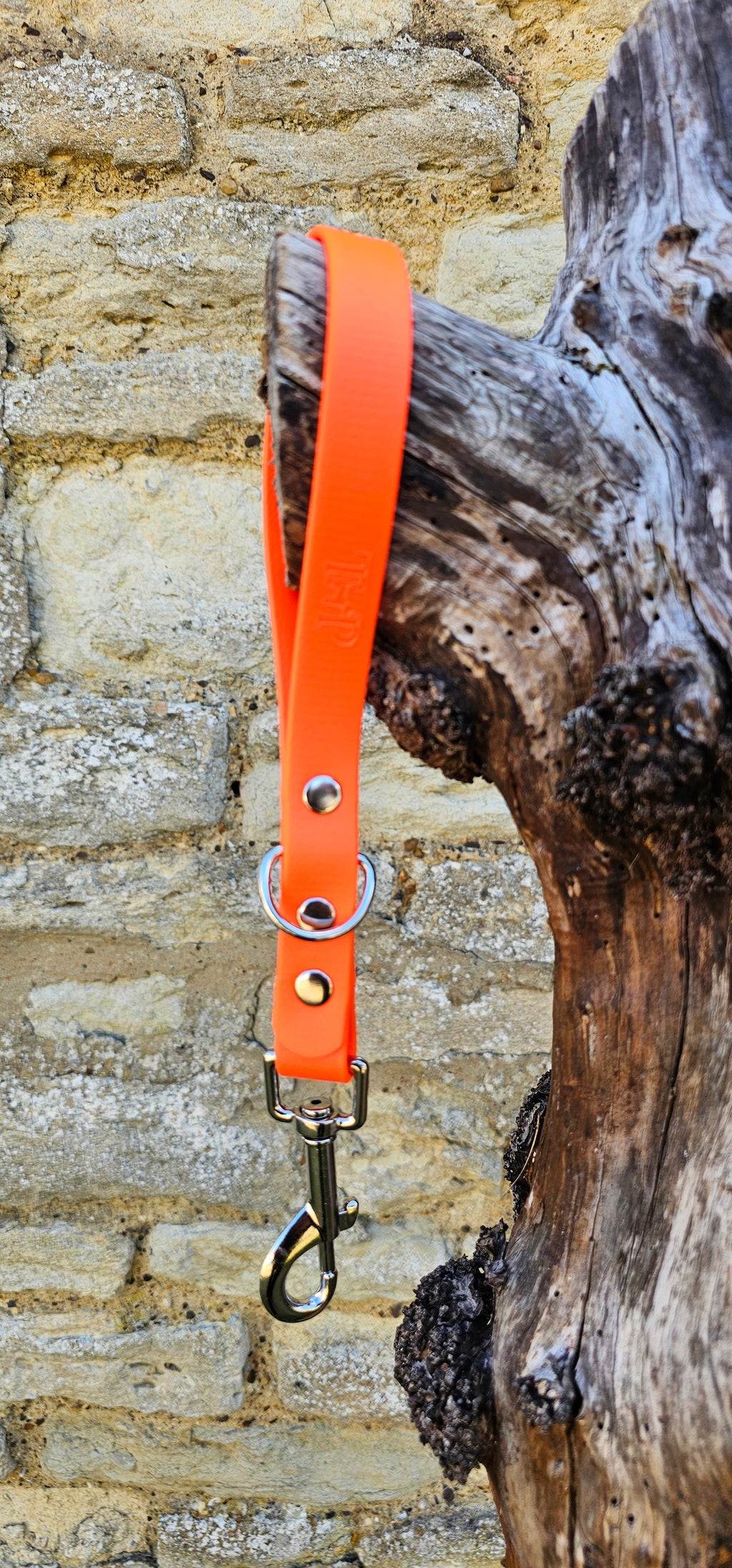 Neon Orange - Waterproof BioThane® Short Dog Control Lead / Dog Traffic Handle