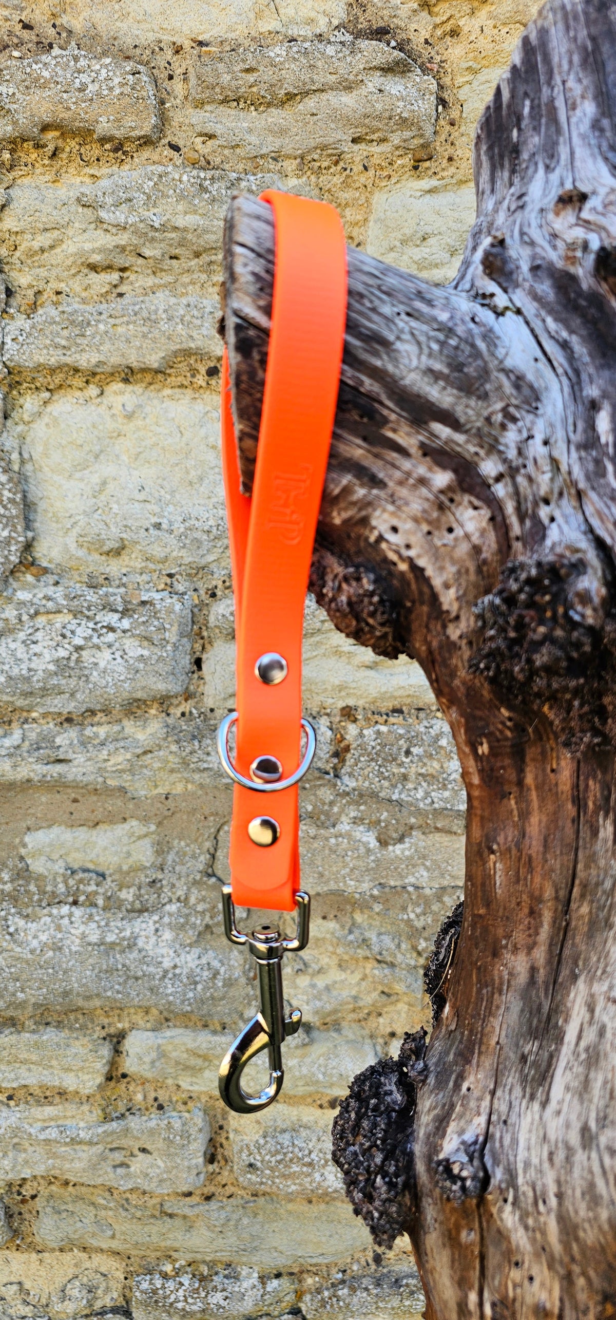 Neon Orange - Waterproof BioThane® Short Dog Control Lead / Dog Traffic Handle
