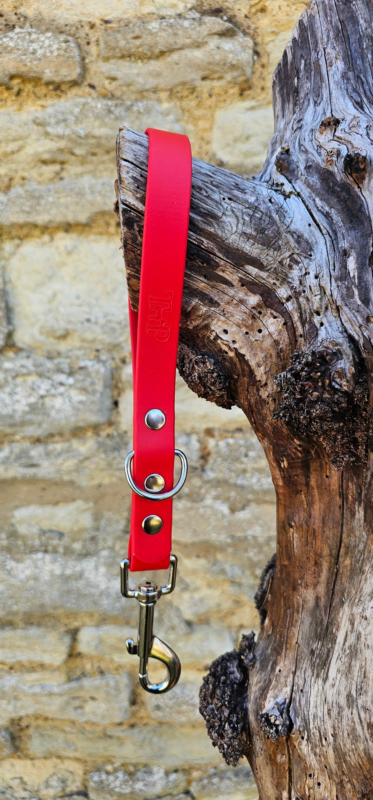 Red - Waterproof BioThane® Short Dog Control Lead / Dog Traffic Handle