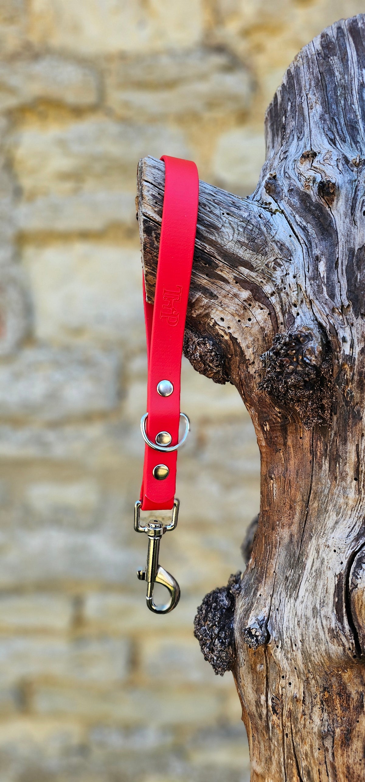 Red - Waterproof BioThane® Short Dog Control Lead / Dog Traffic Handle