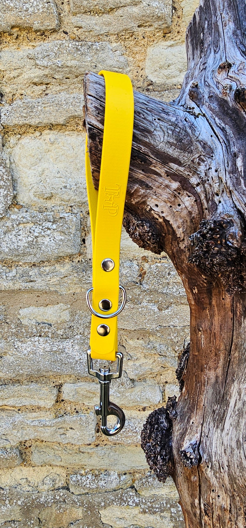Yellow - Waterproof BioThane® Short Dog Control Lead / Dog Traffic Handle