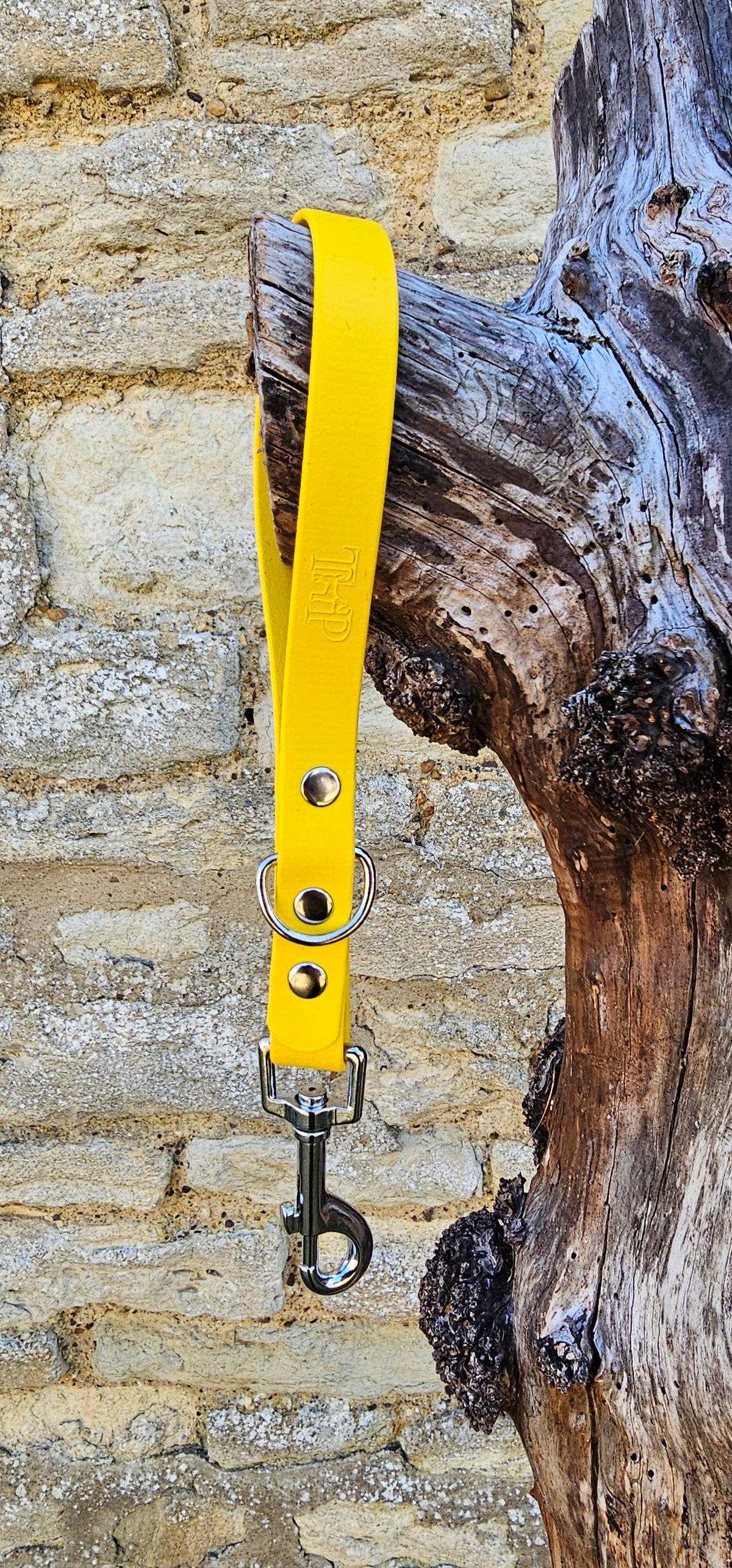 Yellow - Waterproof BioThane® Short Dog Control Lead / Dog Traffic Handle