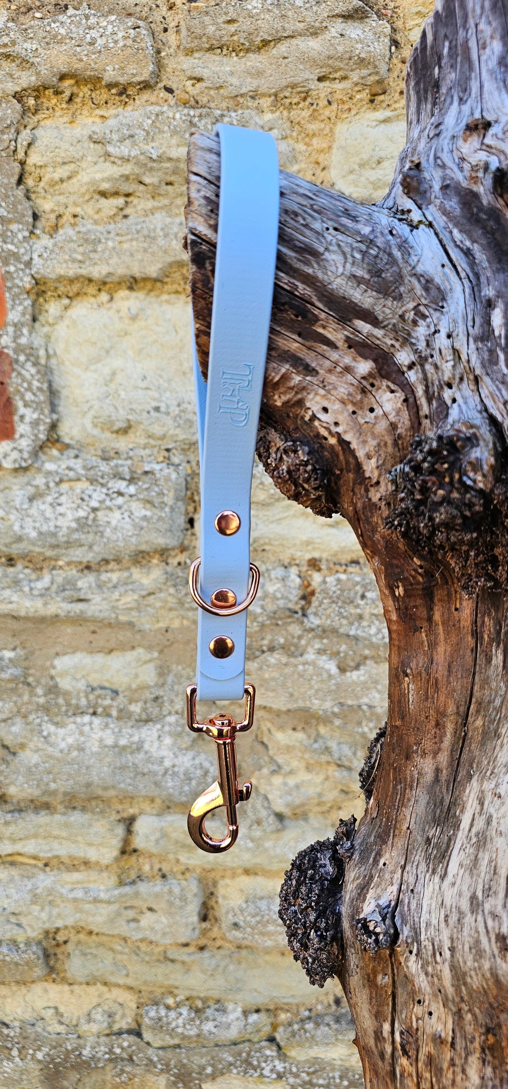 Pastel Blue - Waterproof BioThane® Short Dog Control Lead / Dog Traffic Handle
