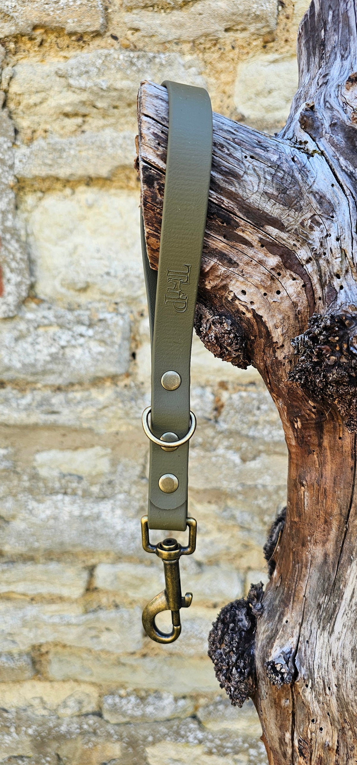 Olive - Waterproof BioThane® Short Dog Control Lead / Dog Traffic Handle