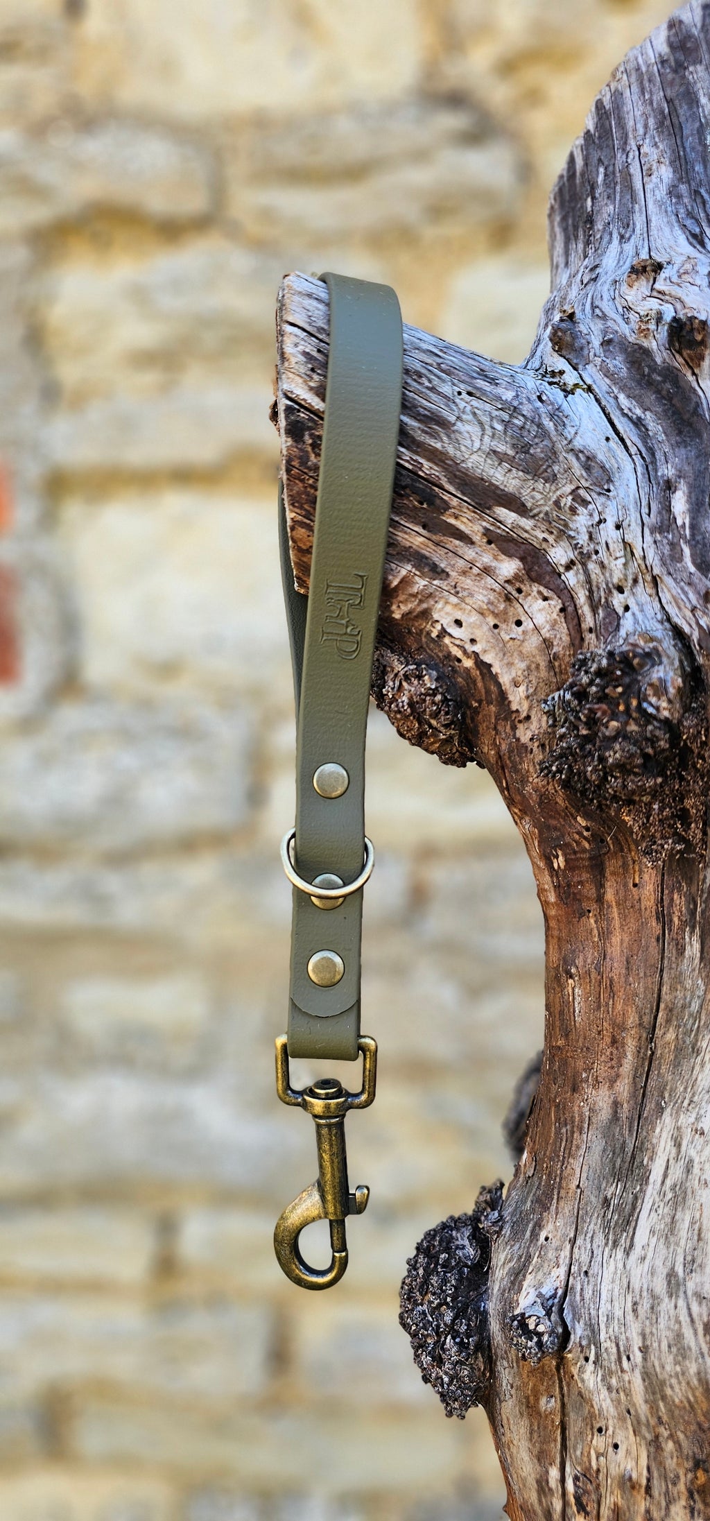 Olive - Waterproof BioThane® Short Dog Control Lead / Dog Traffic Handle
