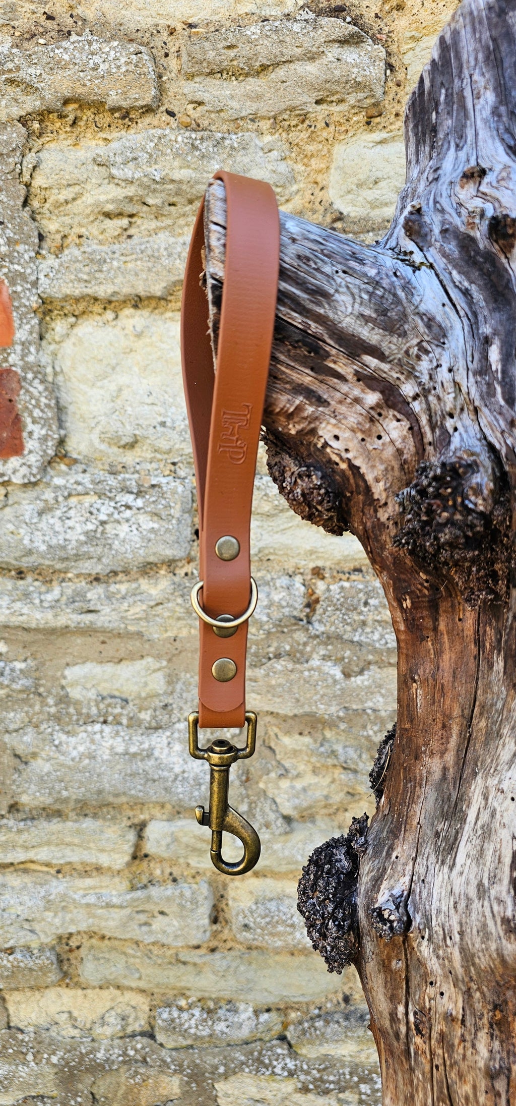 Tan - Waterproof BioThane® Short Dog Control Lead / Dog Traffic Handle
