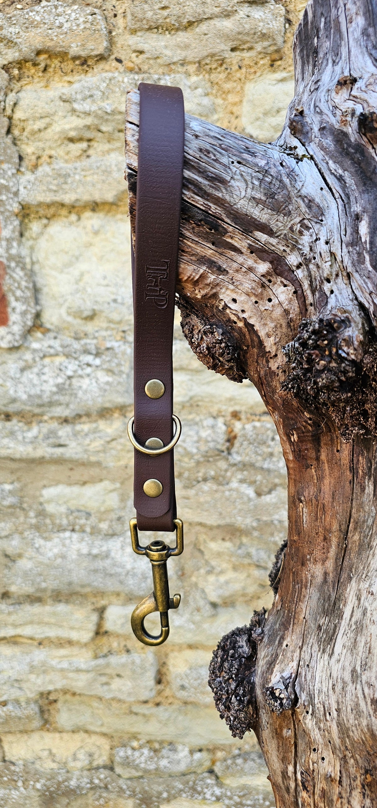 Dark Brown - Waterproof BioThane® Short Dog Control Lead / Dog Traffic Handle