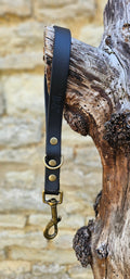 Black - Waterproof BioThane® Short Dog Control Lead / Dog Traffic Handle