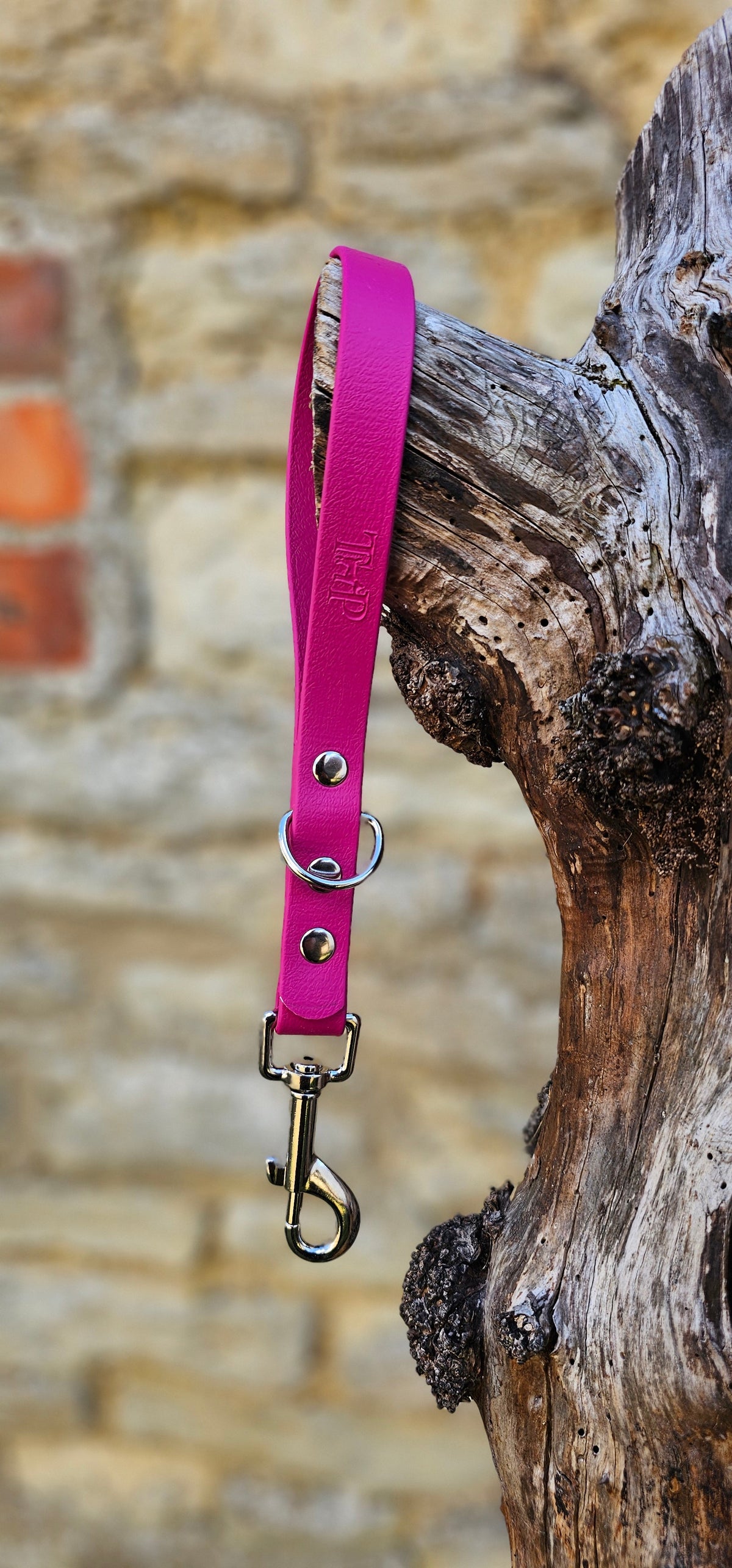 Magenta - Waterproof BioThane® Short Dog Control Lead / Dog Traffic Handle