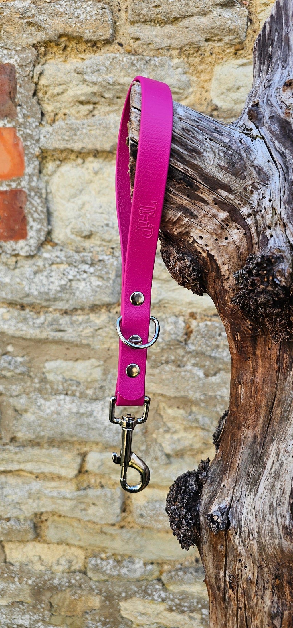 Magenta - Waterproof BioThane® Short Dog Control Lead / Dog Traffic Handle