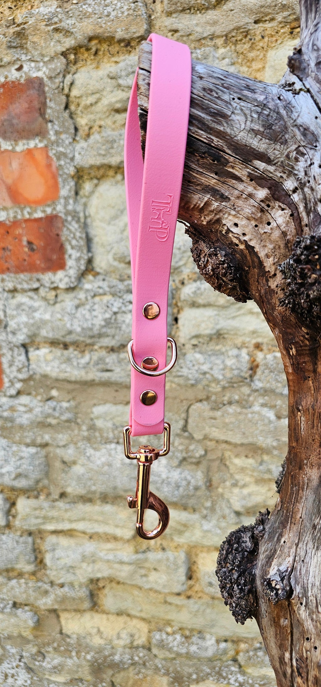 Baby Pink - Waterproof BioThane® Short Dog Control Lead / Dog Traffic Handle