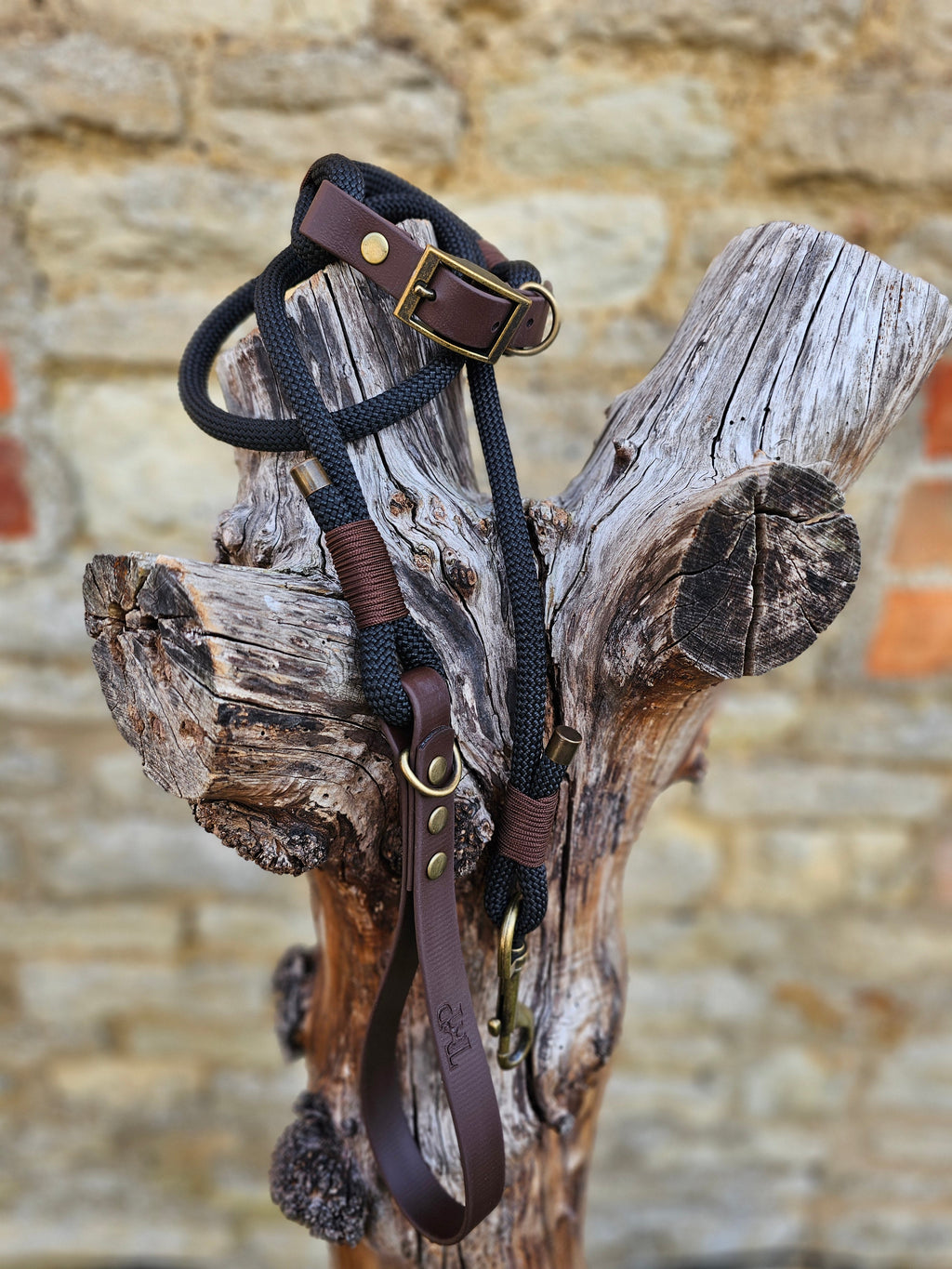 Black & Dark Brown - Classic Rope Dog Lead