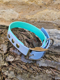 Mint & Pastel Blue - Waterproof BioThane© two-coloured Dog Collar