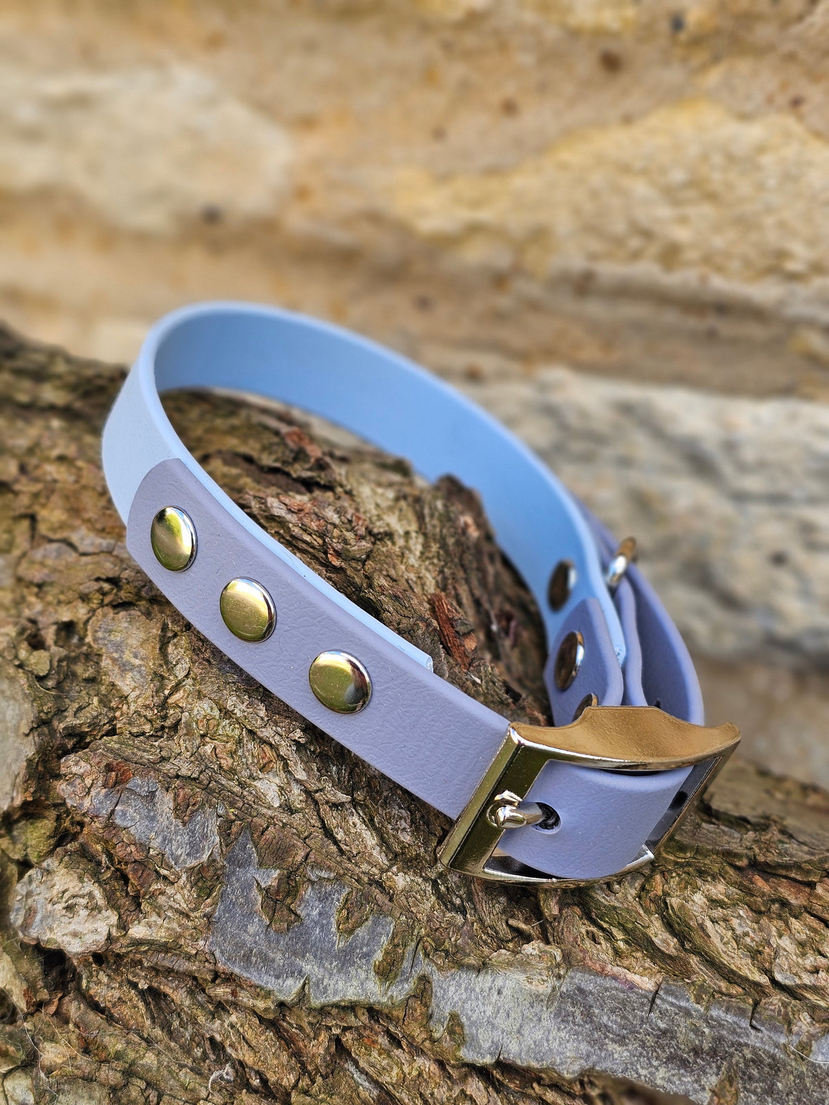 Pastel Blue & Grey - Waterproof BioThane© two-coloured Dog Collar