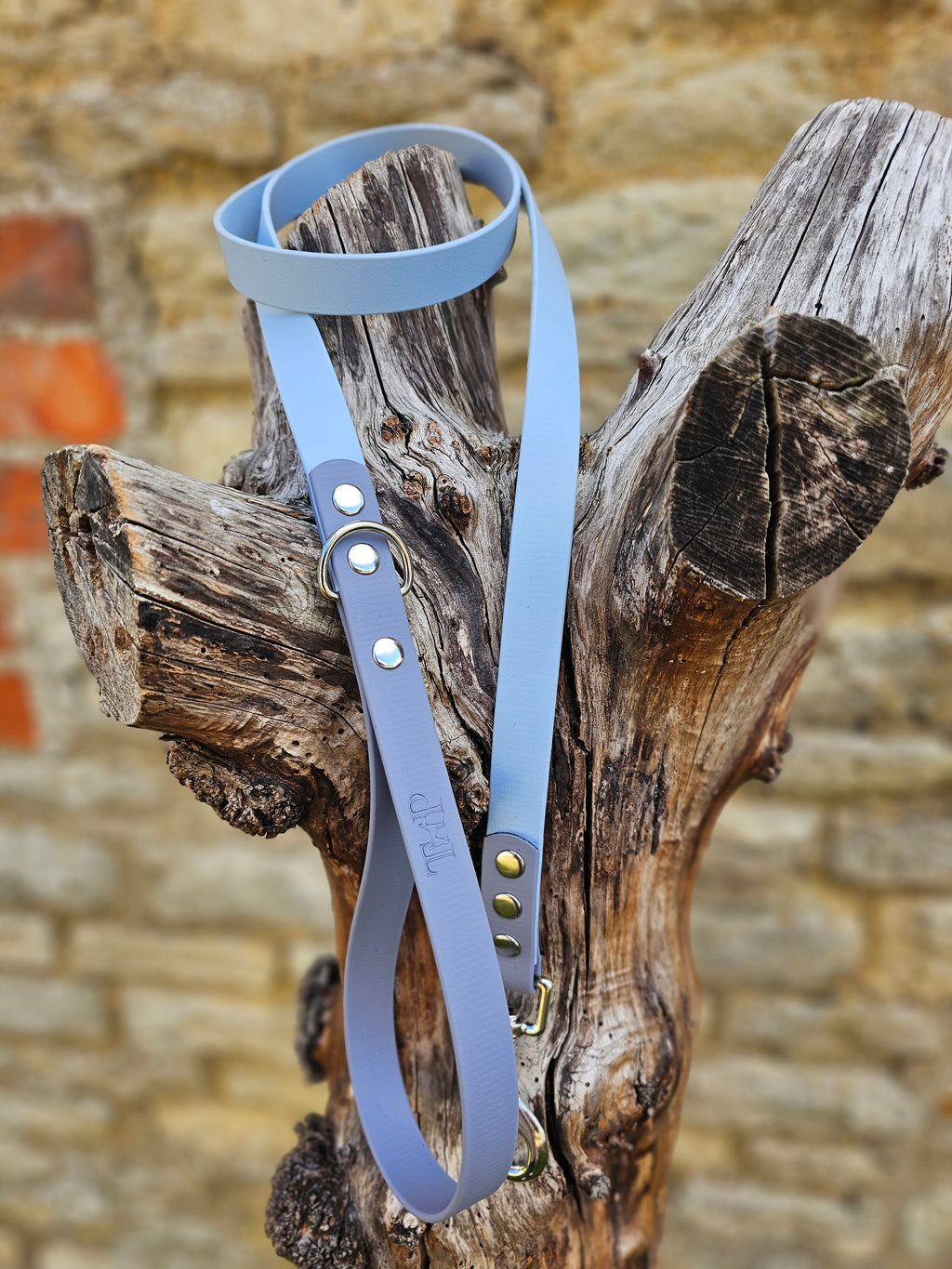 Pastel Blue & Grey - Waterproof BioThane© two-coloured Dog Collar