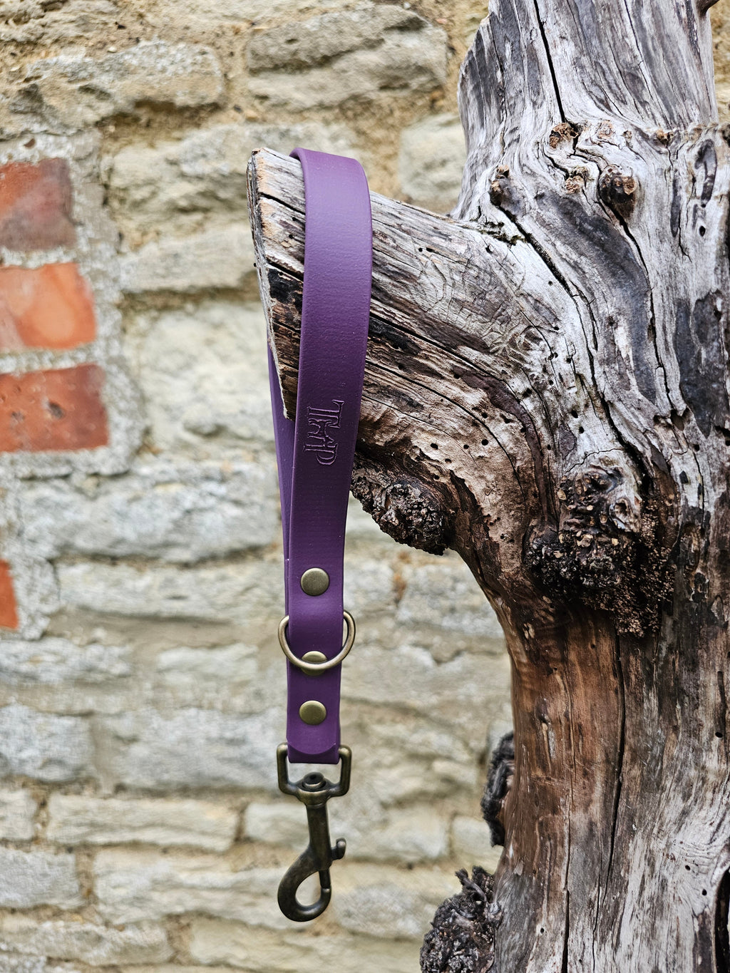 Aubergine - Waterproof BioThane® Short Dog Control Lead / Dog Traffic Handle