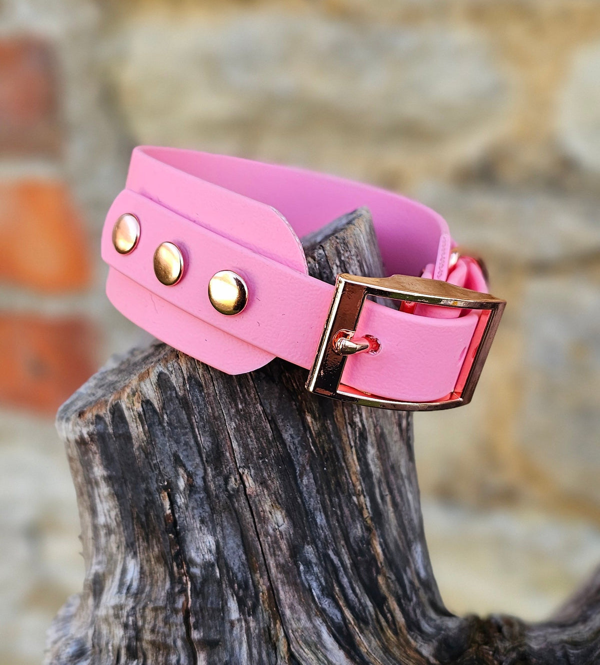 Baby Pink - Waterproof BioThane® Sighthound Collar / wide-fit Dog Collar