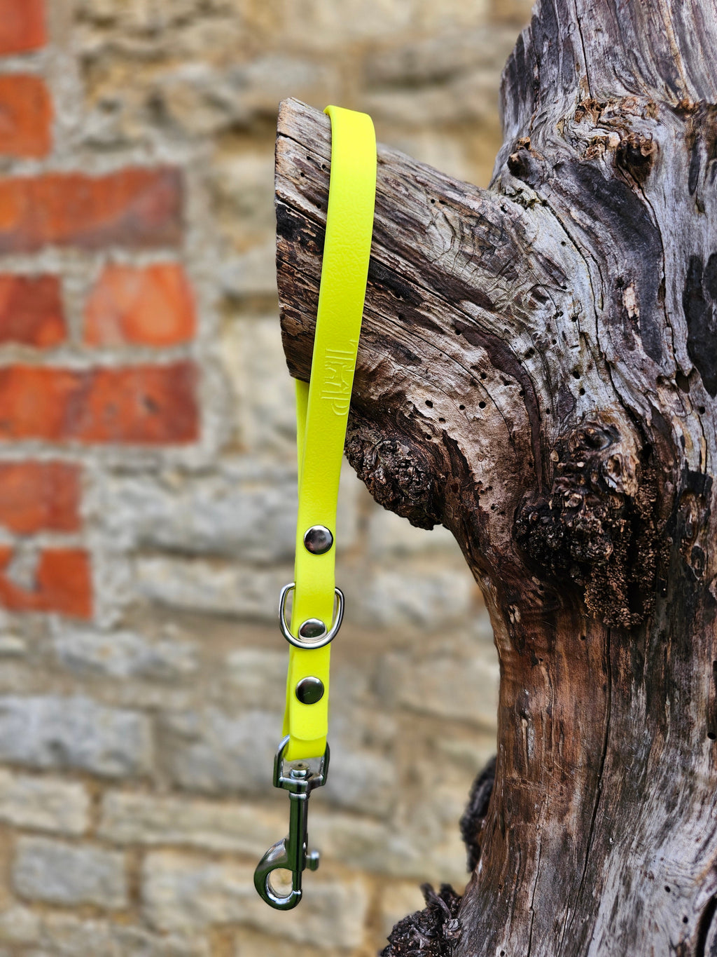 Neon Yellow - Classic Waterproof Webbing Short Dog Control Lead / Dog Traffic Handle