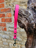 Neon Pink - Classic Waterproof Webbing Short Dog Control Lead / Dog Traffic Handle
