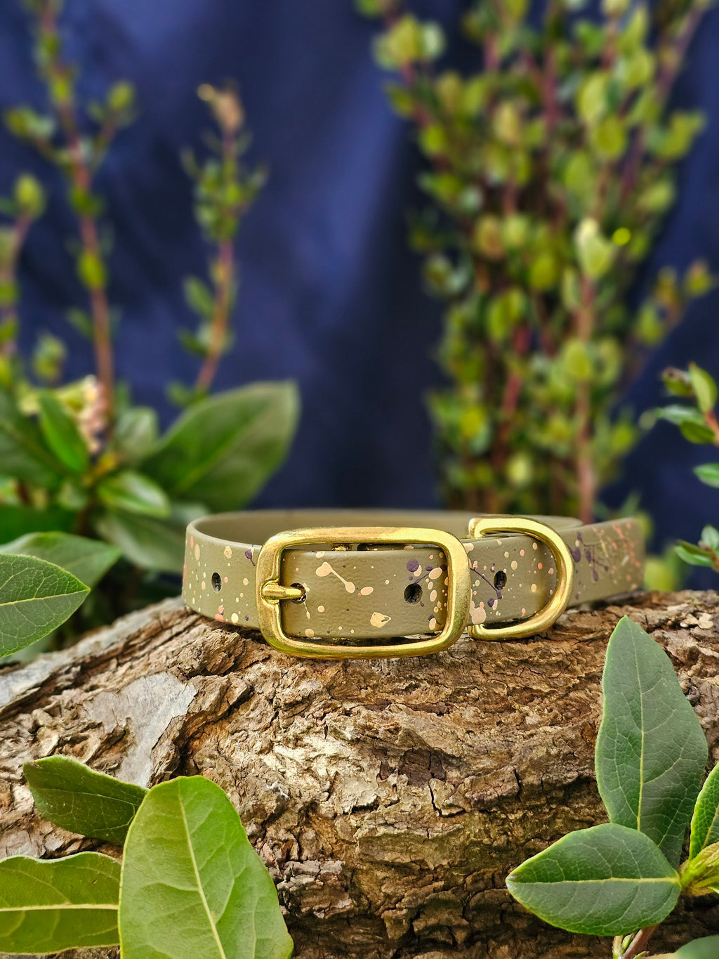 Celestial Olive - Biothane Splatter Dog Collar
