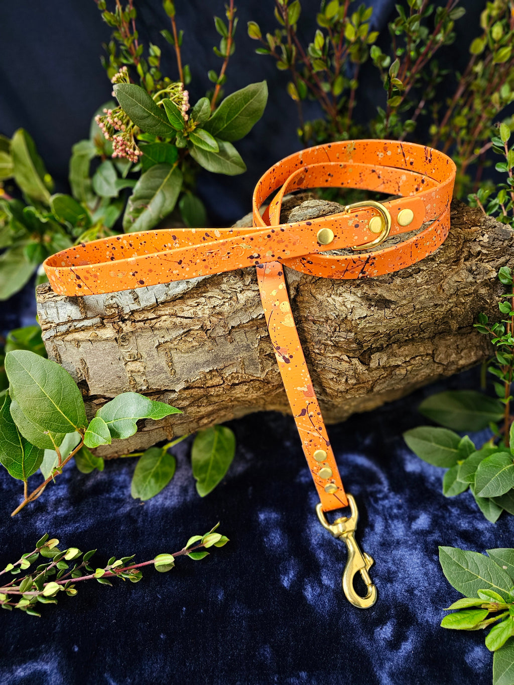 Celestial Burnt Orange - Waterproof BioThane© Splatter Dog Lead