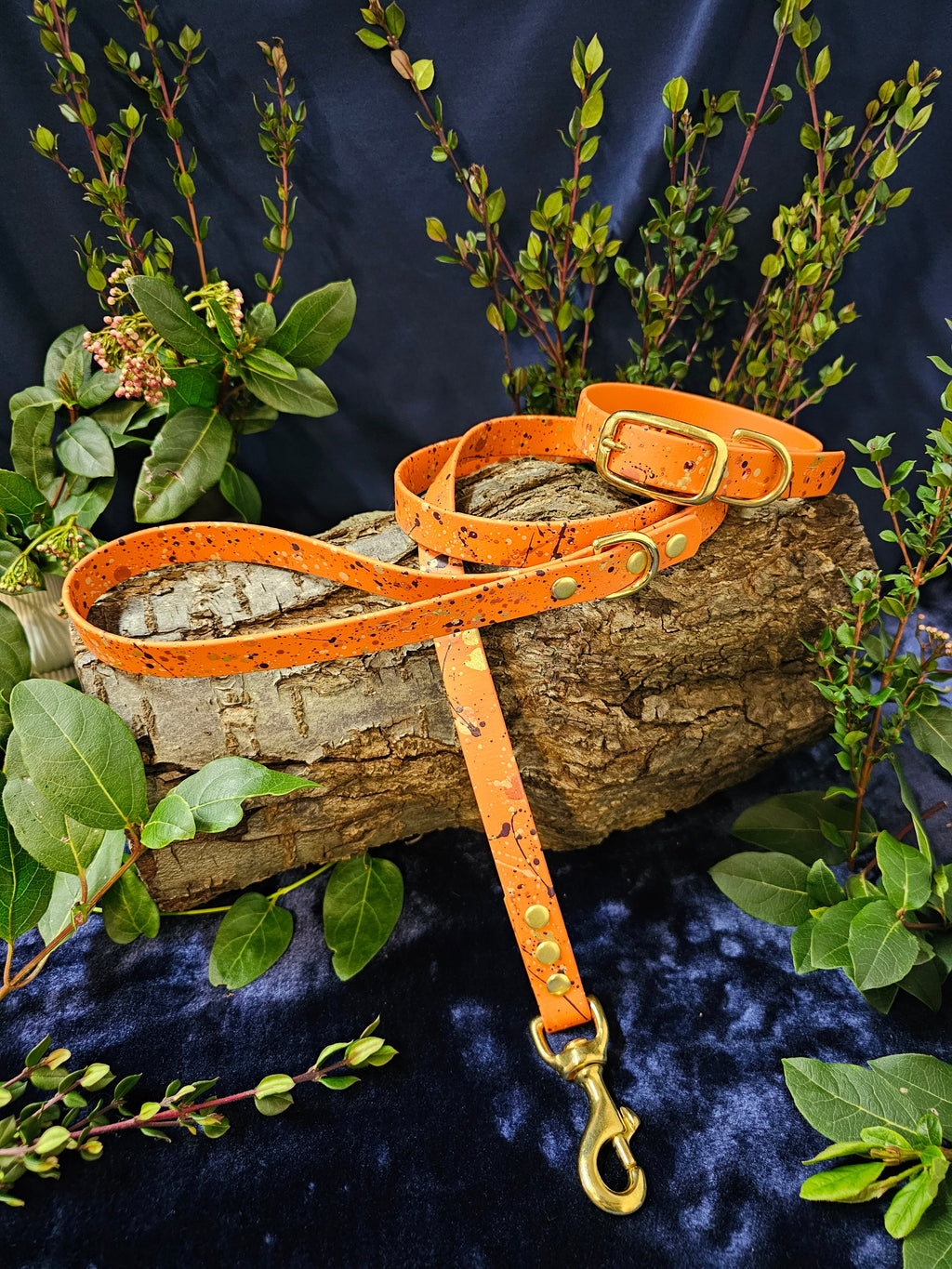 Celestial Burnt Orange - Waterproof BioThane© Splatter Dog Lead