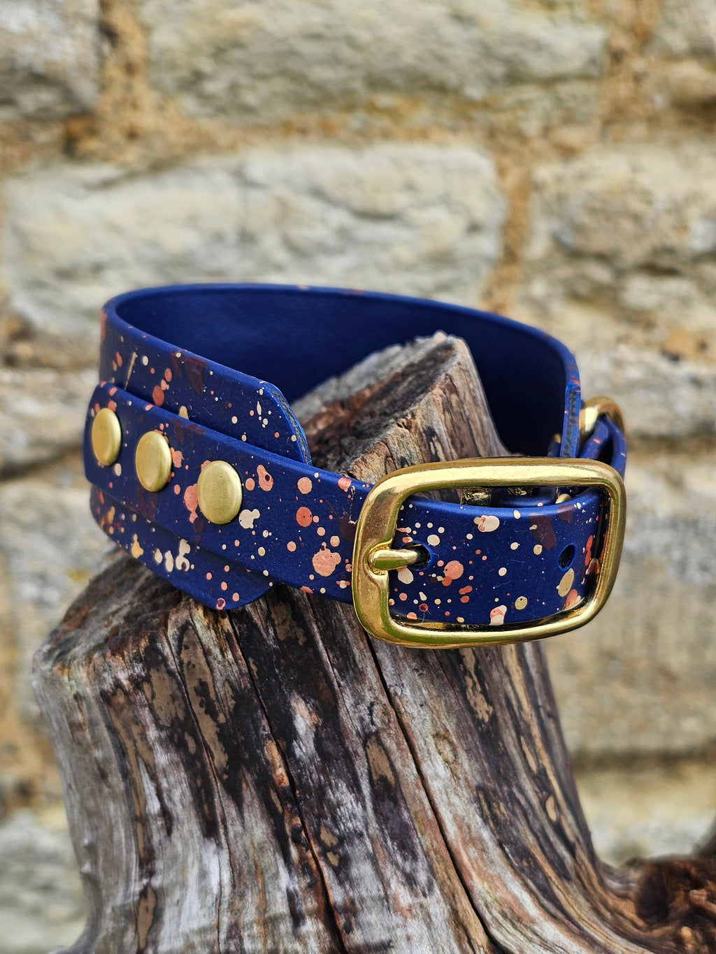 Navy Celestial - Splatter Sighthound / Wide Dog Collars
