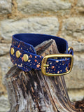 Navy Celestial - Splatter Sighthound / Wide Dog Collars