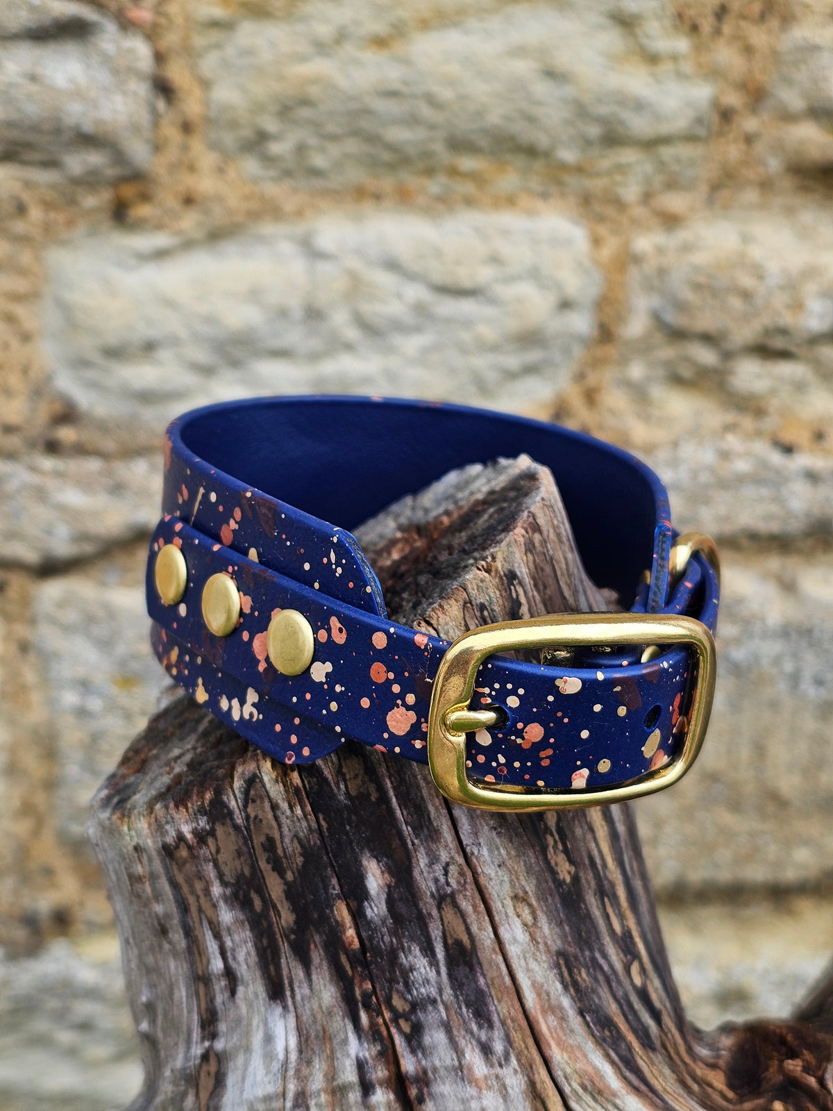 Navy Celestial - Splatter Sighthound / Wide Dog Collars