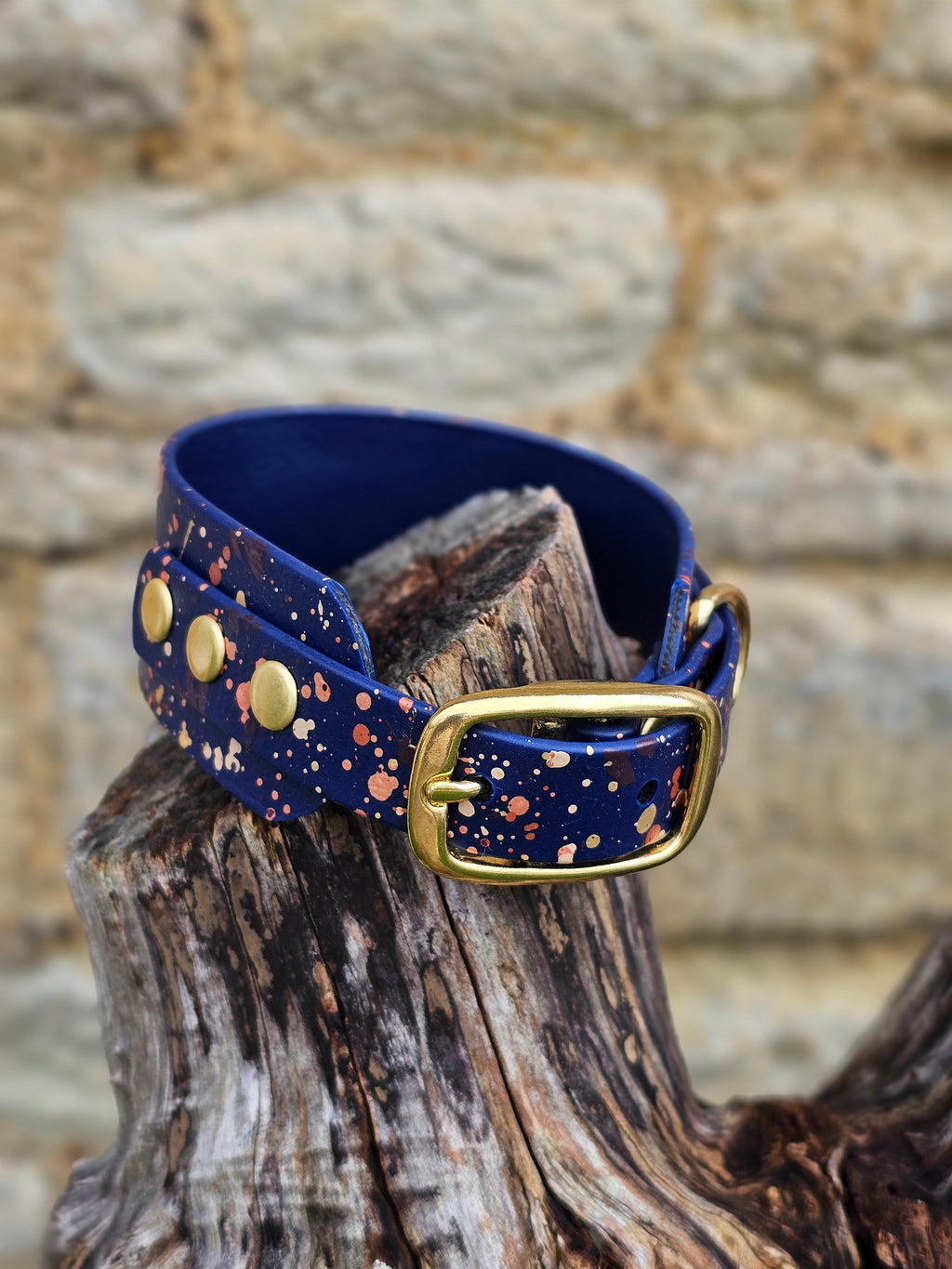 Navy Celestial - Splatter Sighthound / Wide Dog Collars