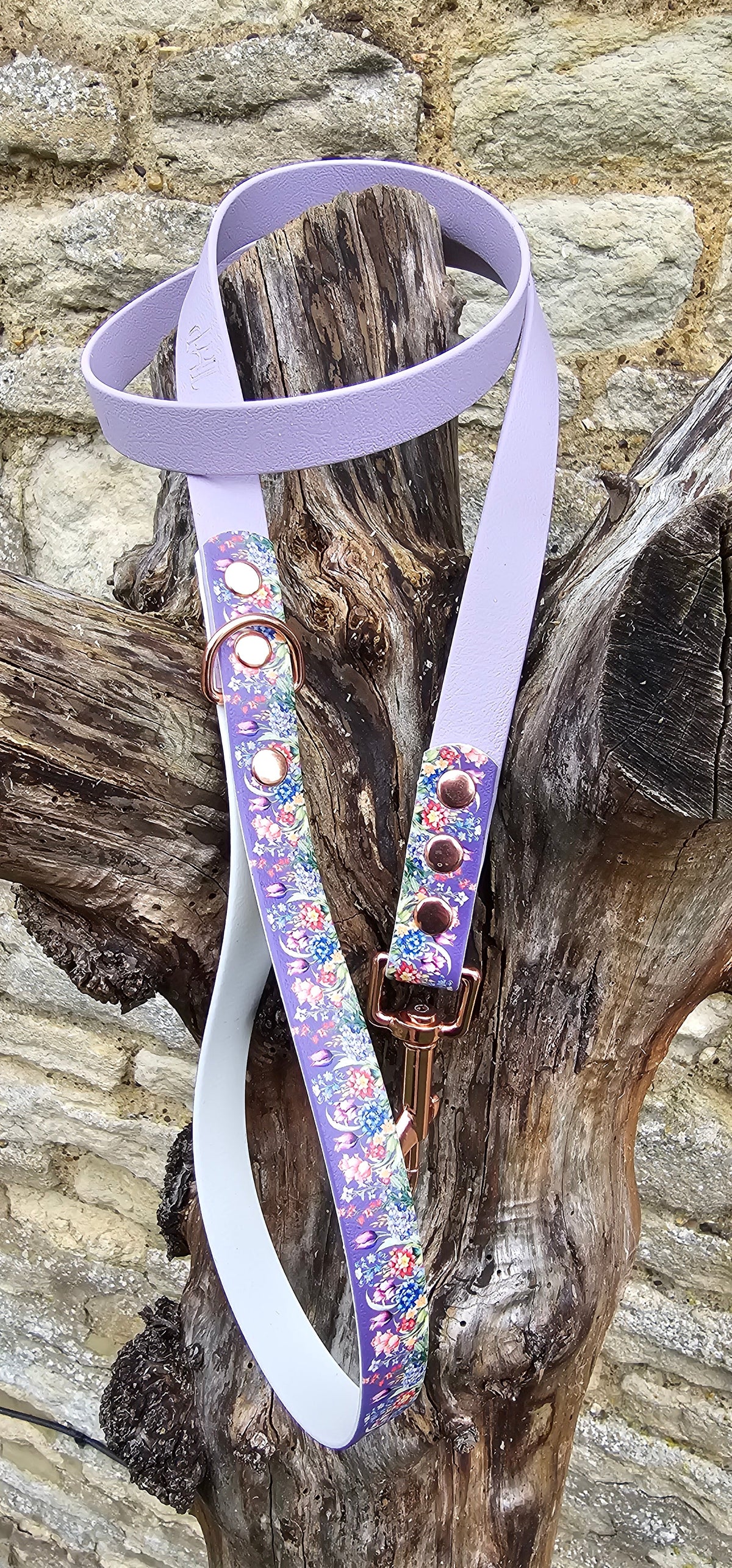 Twilight Blooms - Printed Waterproof BioThane© Dog Lead