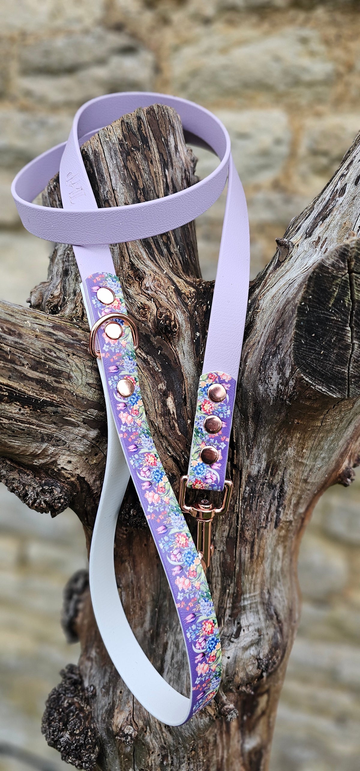 Twilight Blooms - Printed Waterproof BioThane© Dog Lead