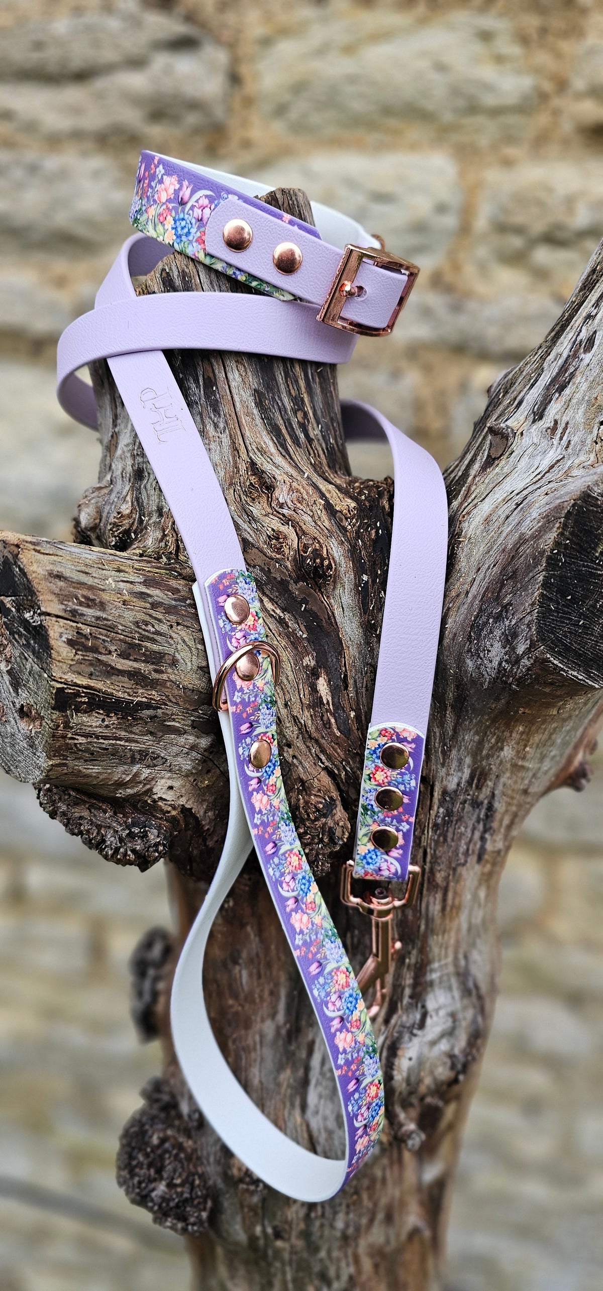 Twilight Blooms - Printed Waterproof BioThane© Dog Lead