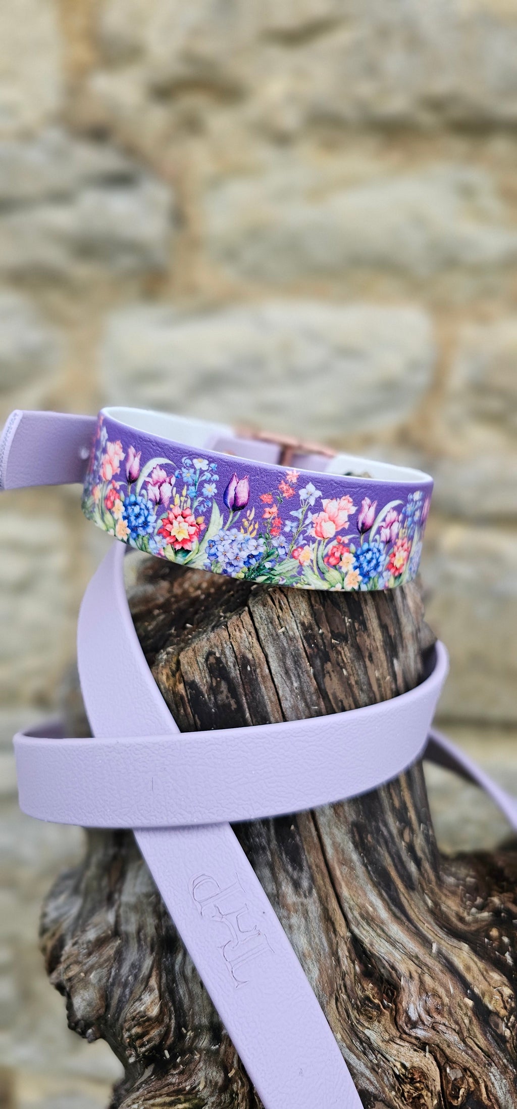 Twilight Blooms - Printed Waterproof BioThane© Dog Collar
