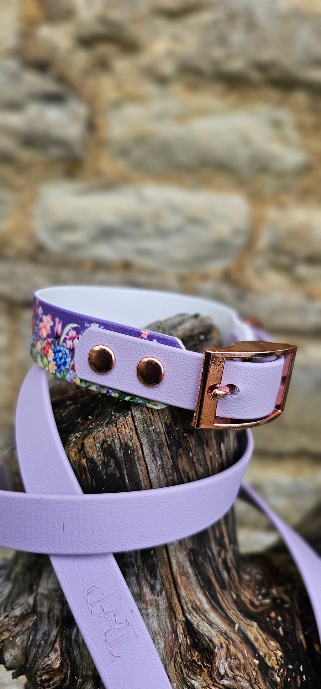 Twilight Blooms - Printed Waterproof BioThane© Dog Collar