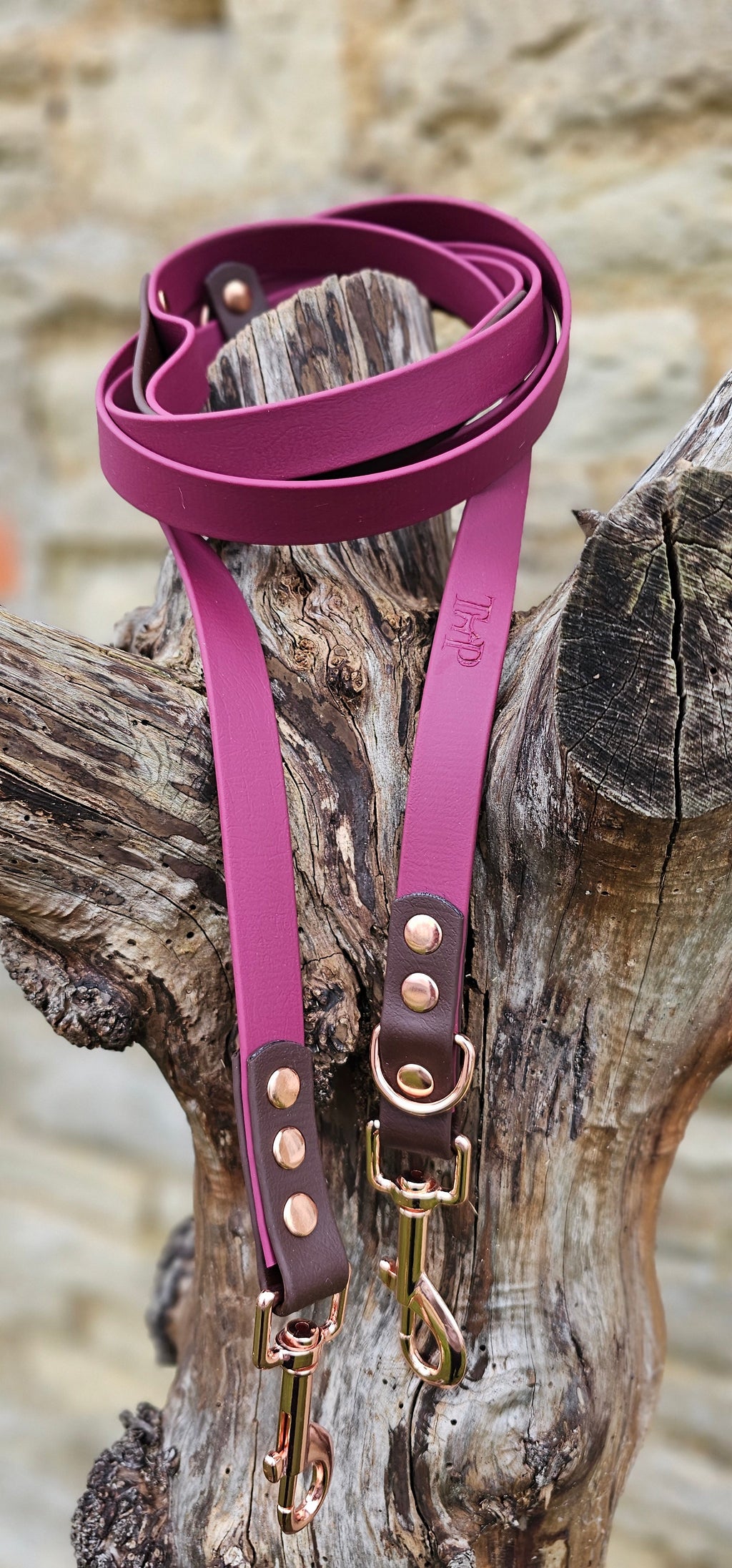 Burgundy & Dark Brown - Waterproof BioThane© handsfree Dog Training Lead