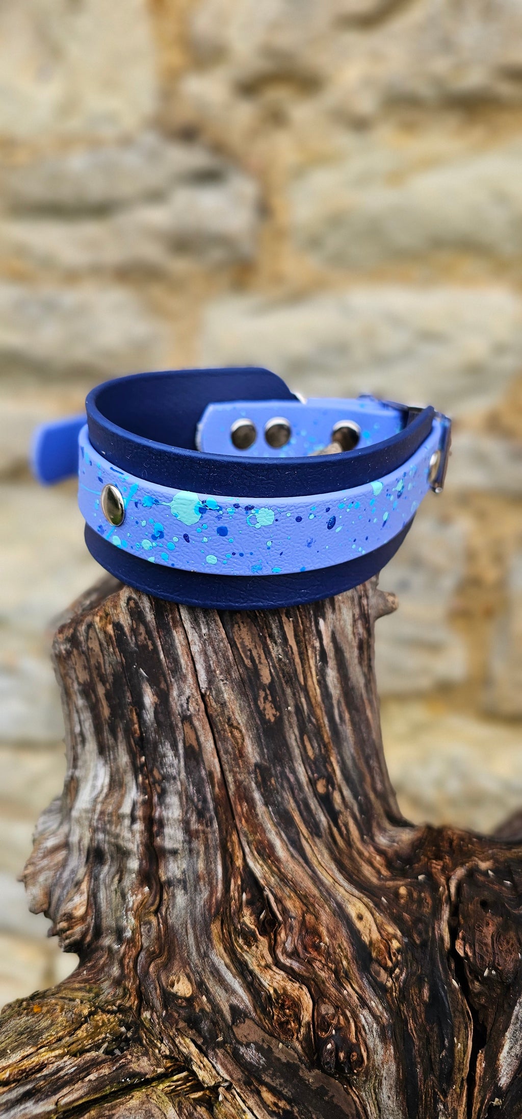 Deep Current - Statement Splatter Wrap Waterproof BioThane© Dog Collar