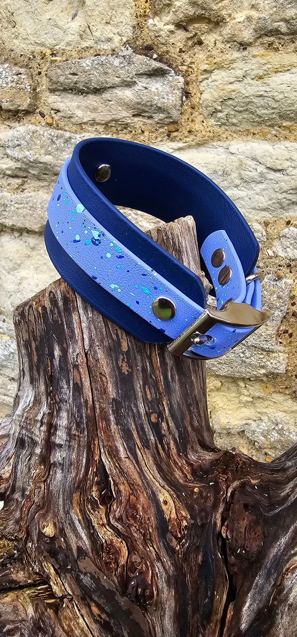 Deep Current - Statement Splatter Wrap Waterproof BioThane© Dog Collar