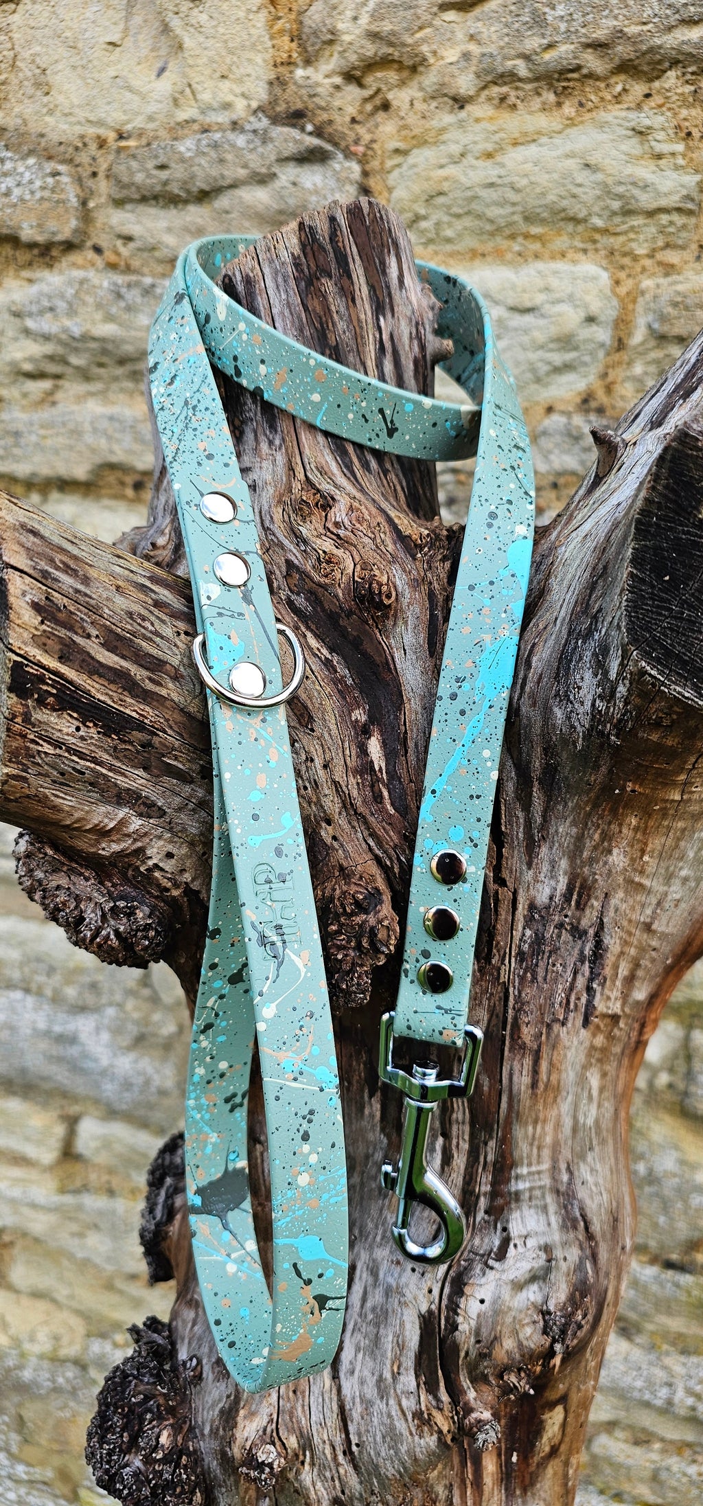 Sage - Waterproof BioThane© Pastel Splatter Dog Lead